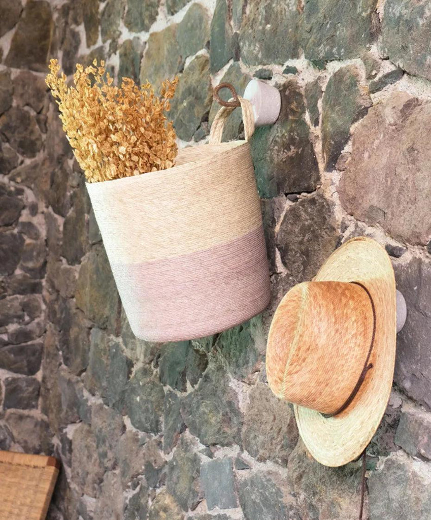 Hanging Hand Woven Palm Basket, Mexico, Fair Trade