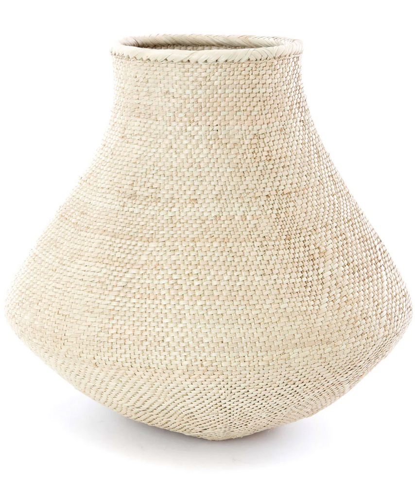 Handwoven Large Binga Calabash Vase Basket from Zimbabwe, Fair Trade