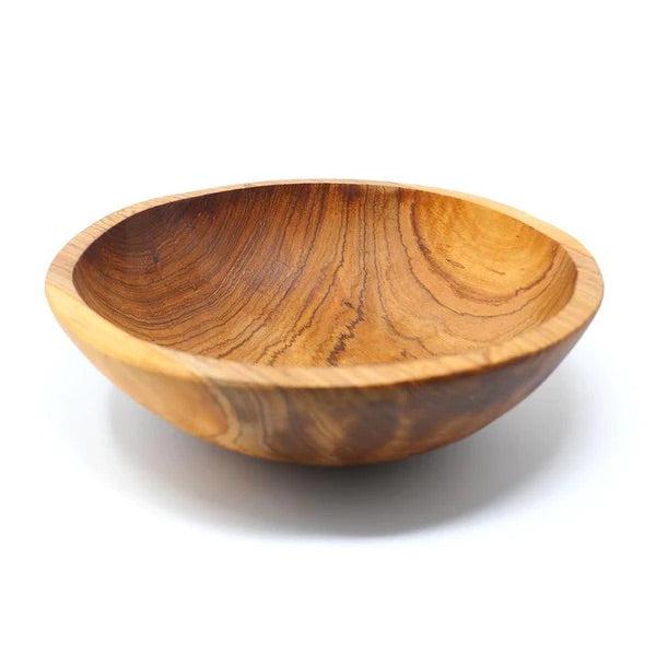 9-10” " Handcrafted Olive Wood Bowl from Kenya, Fairtrade, Sustainable