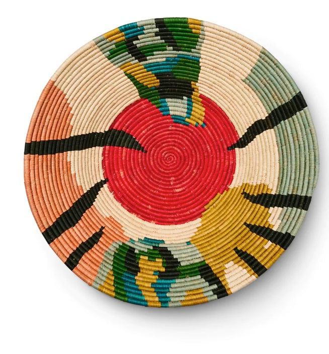 Set of Five Hand Woven Colorful Basket Bowls, Fair Trade, Rwanda