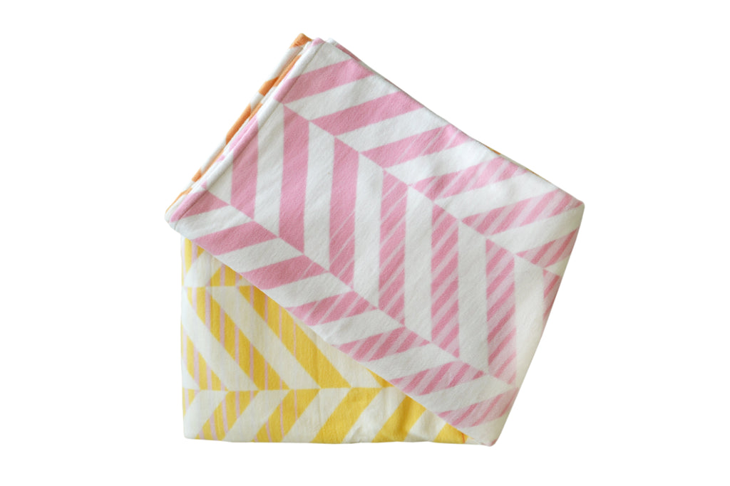 Pink, Orange & Yellow Striped Organic Cotton Throw Blanket - Supports Domestic Violence Victims in the USA!