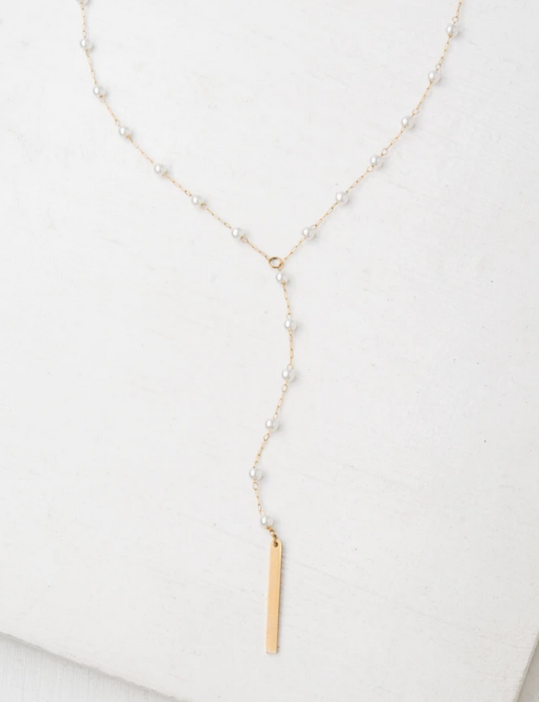 Gold Pearl Drop Necklace, Give freedom & create careers for exploited women!