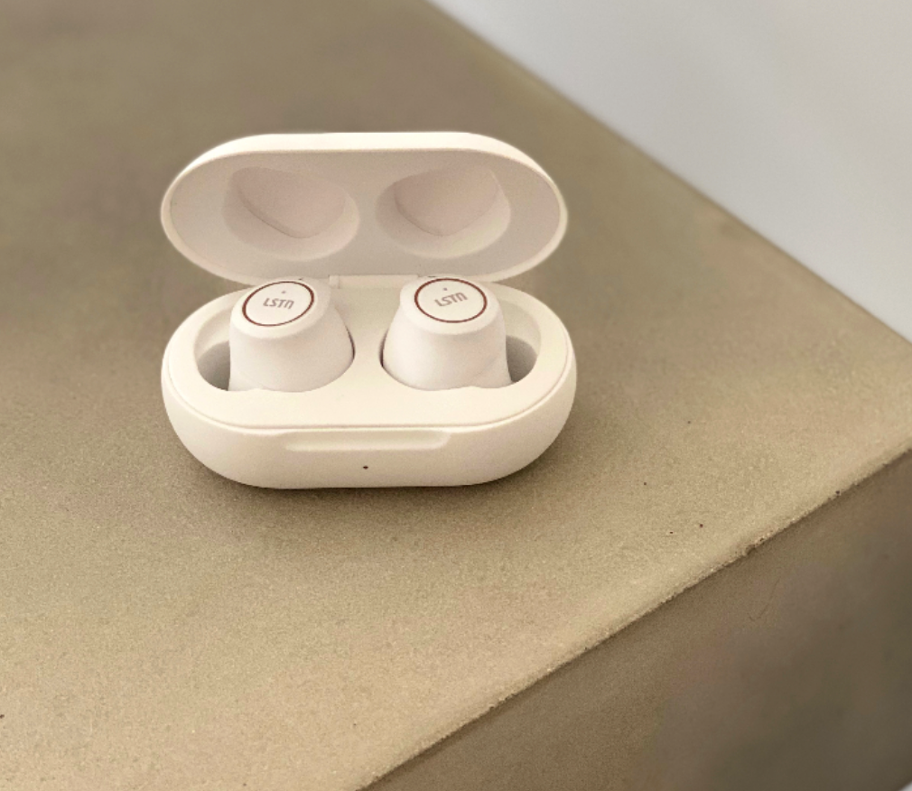 Small Wireless Earbuds in White or Black - Gives hearing aids to people in need