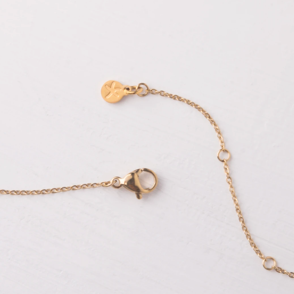 Mother Of Pearl & Gold Heart Two-Sided Hope Pendant Necklace- Purchase 1 & 1 is given to a Trafficking Survivor