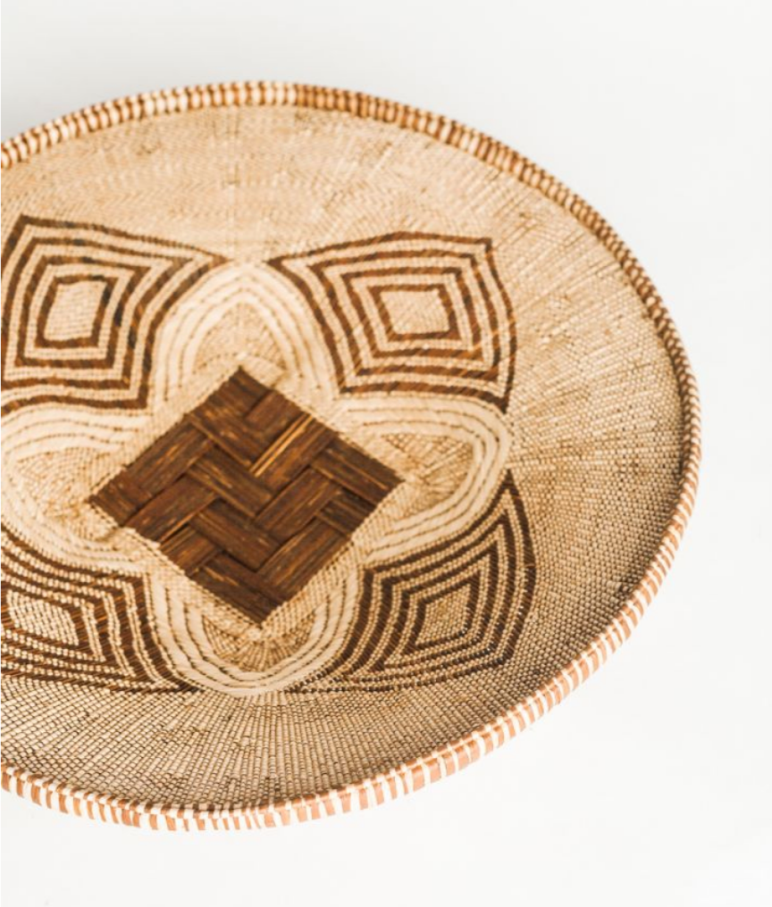 23" Mandala Hand-Woven Zambia Wall Basket, Fair Trade