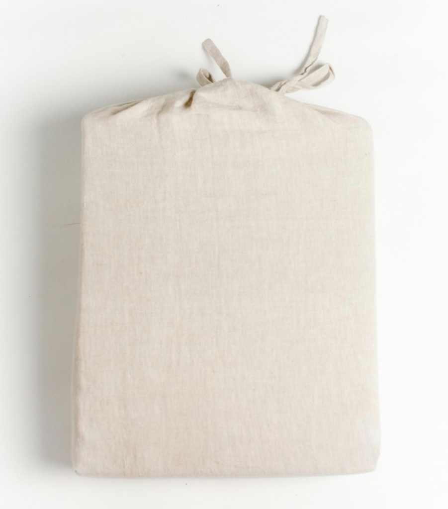 Hand Woven Linen Queen Duvet Cover Set- Natural Chambray, Eco-Friendly, Fair Trade