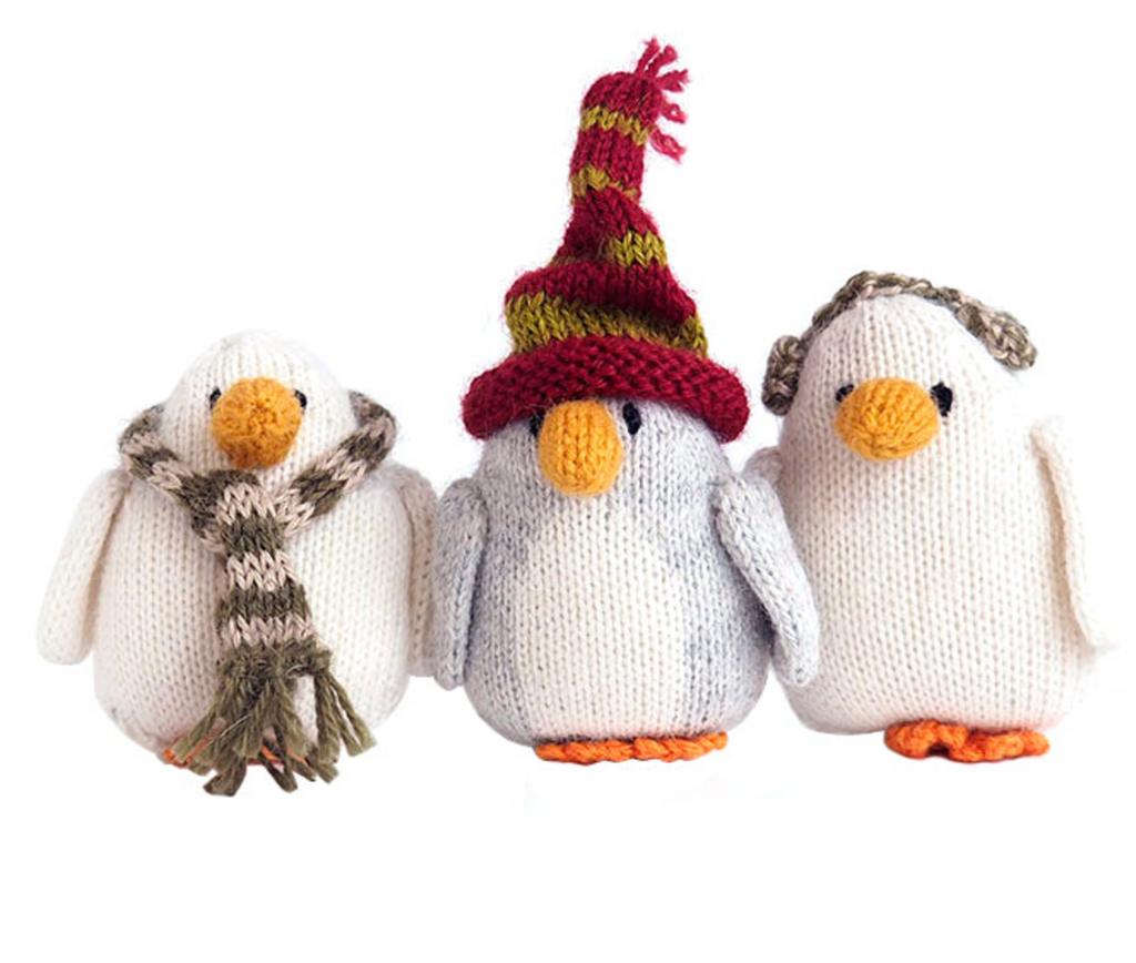 Set of 6 Hand knit Penguin Ornaments - Fair Trade, Peru