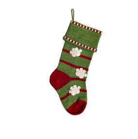 Hand Knit Green Dog Paw Christmas Stocking, Fair Trade, Armenia
