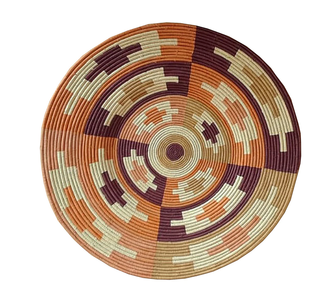 Extra Large 32"” Hand Woven Basket Plate Wall Art, Fair Trade, Uganda