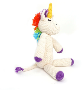 Hand Knit Unicorn Stuffed Animal, Fair Trade for Artisans