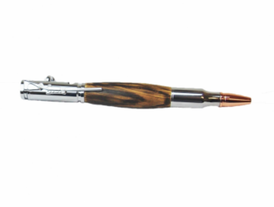 Handcrafted Upcycled Barrel Wood & Silver Ink Pen,  US Made, Save our Landfills!