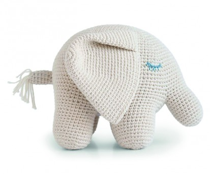 Organic Cotton Hand Knit Elephant,  Support Fair Trade for Artisans - Give Back Goods