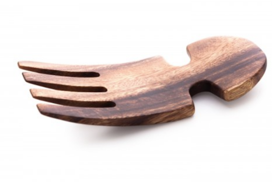 Acacia Wood Salad Hands Utensils - Fair Trade and Sustainably Harvested- Helps Create Jobs and Sustains Communities - Give Back Goods