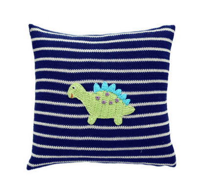 Dinosaur Baby Pillow - (Pink or Navy) - Handmade- Support Fair Trade for Artisans - Give Back Goods
