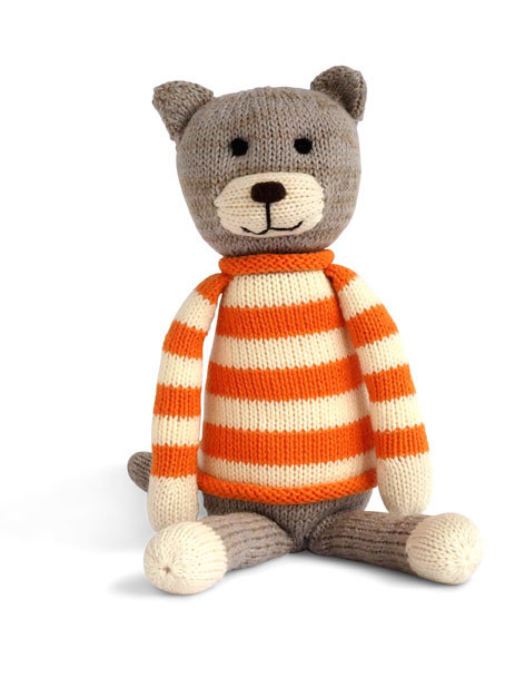 Hand Knit Thomas The Cat Stuffed Animal - Support Fair Trade! - Give Back Goods