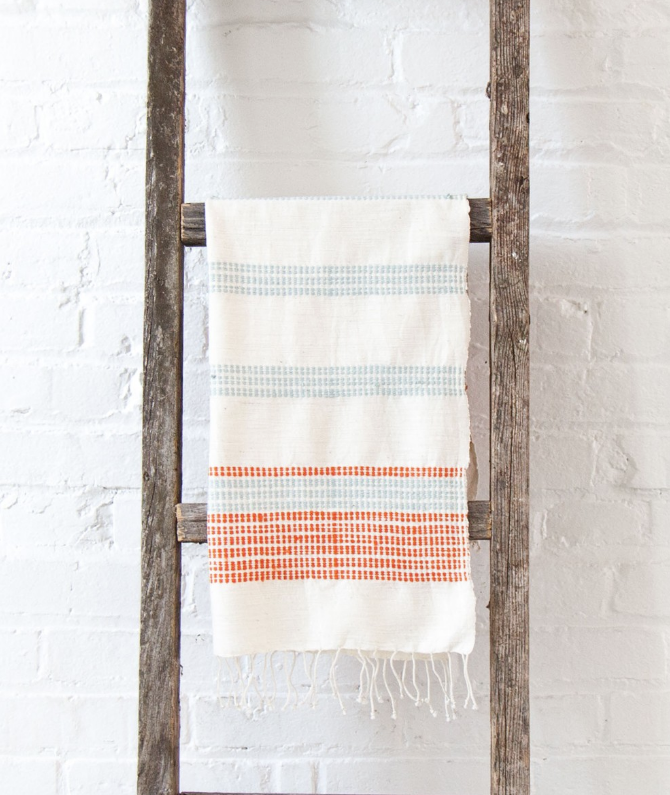 Set of 2 Hand Woven Camden Ethiopian Cotton Hand Towels (choose color) Eco Friendly, Fair Trade - Give Back Goods