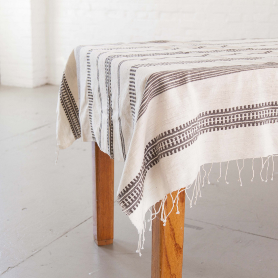 Hand woven Ethiopian Cotton Arden Tablecloth - Eco-Friendly, Fair Trade - Give Back Goods