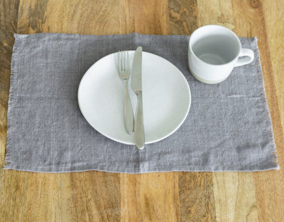 set of 4 Hand Woven Stone washed Linen Placemat (pick your color) - Eco-Friendly, Fair Trade - Give Back Goods