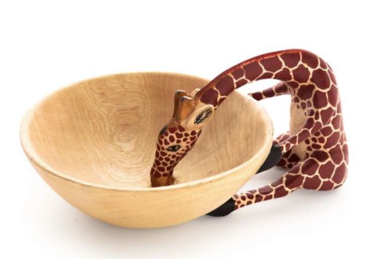 Drinking Giraffe Bowl- Fair Trade - 10% goes to help animal conservation in Africa! - Give Back Goods