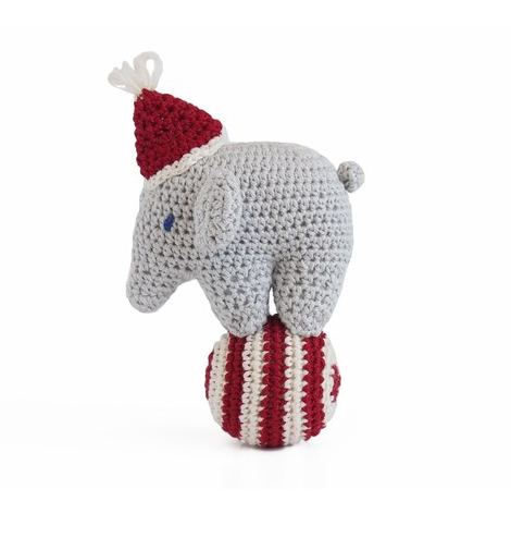 Set of 2 Hand Crocheted Elephant on Ball Ornament,  Fair Trade - Give Back Goods