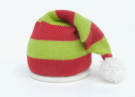 Santa Striped Baby Hat with Pom , Support Fair Trade for Artisans - Give Back Goods