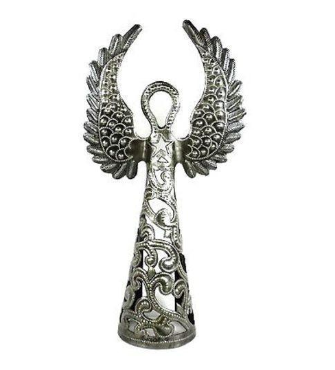 16" Handcrafted Steel Angel Made From Drums in Haiti,  Fair trade - Give Back Goods