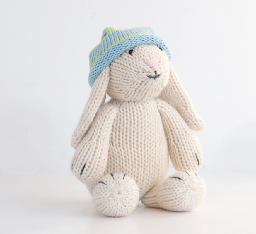 Hand Knit Bunny Stuffed animal, Fair Trade for Artisans - Give Back Goods