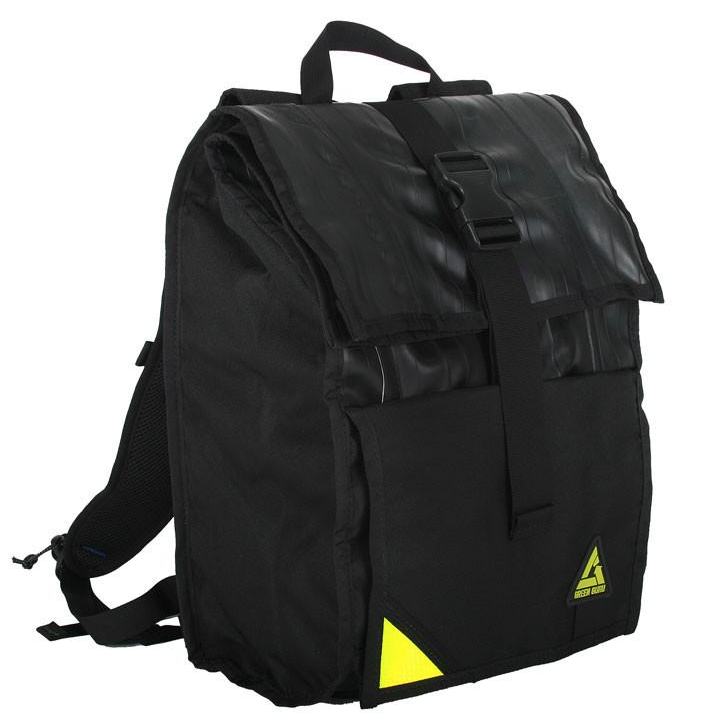 Upcycled Backpack- Made in the USA from Upcyled inner tubes & street sign scraps  - Save Landfill Space! - Give Back Goods