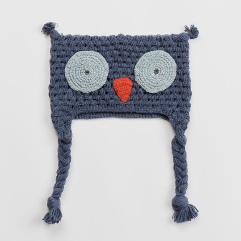 Hand Crocheted Hoot Owl Beanie- Fair trade - Give Back Goods