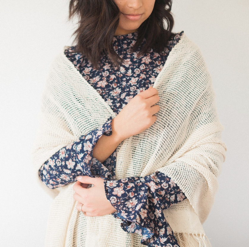 Open-Weave Zambia Cotton Shawl / Throw- Eco-Friendly, Fair Trade - Give Back Goods