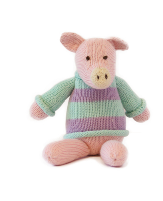 Hand Knit Pinky Pig Stuffed Animal, Support Fair Trade for Artisans - Give Back Goods