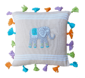 Elephant Tassel Baby Pillow, Handmade, Fair Trade - Give Back Goods
