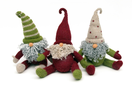 Set of 3 Hand Knit Sitting Gnomes, Fair Trade - Give Back Goods