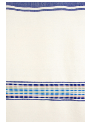 Ethiopian Blue & Cream Cotton Blanket or Tablecloth, Fair Trade, Employs Artisans, Eco-Friendly - Give Back Goods