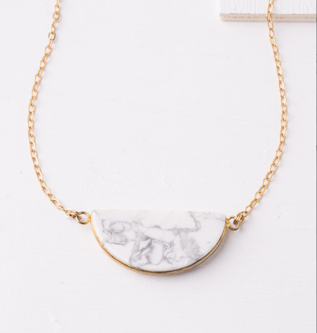 White & Grey Tophus Pendant Necklace, Give freedom & careers for exploited girls & women! - Give Back Goods