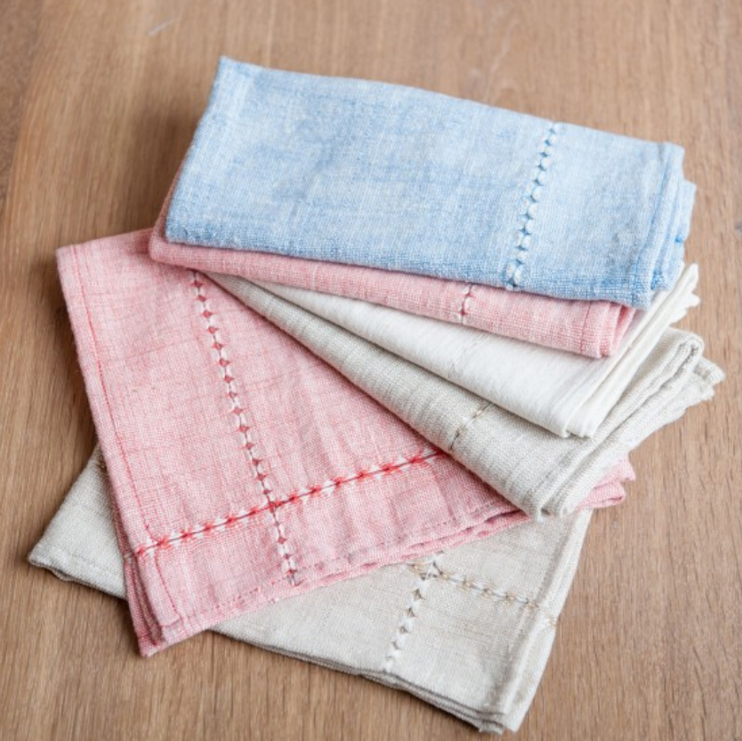 Set of 4 Hand Woven Pulled Dinner Napkins (lots of colors) Eco-Friendly, Fair Trade