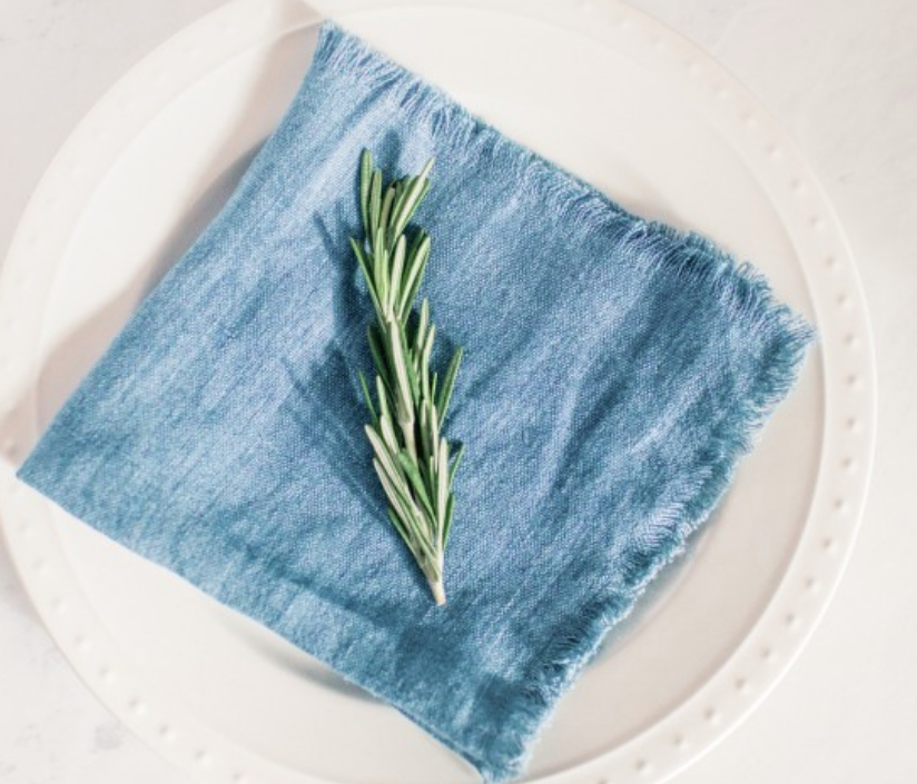 Set of 4 Hand Woven Stone Washed Linen Cocktail Napkins- Eco-Friendly, Fair Trade
