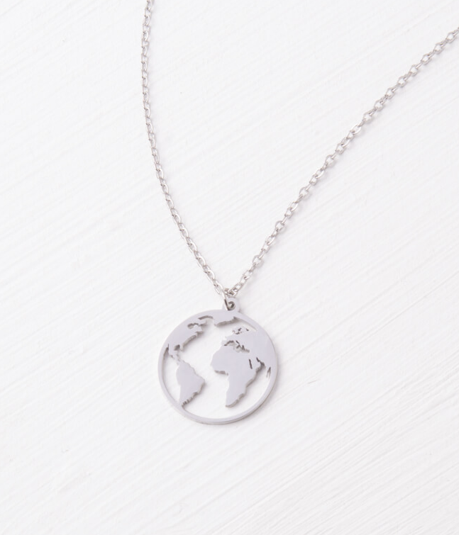 The Silver World Necklace- Give freedom & create careers for exploited women!