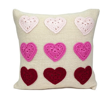 10" Heart Valentine Pillow, Handmade, Fair Trade
