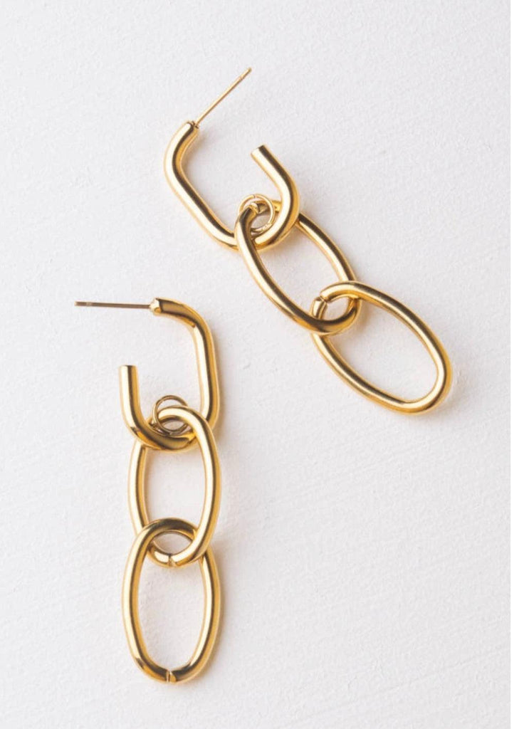 Gold Chain Link Earrings, Give freedom to exploited girls & women!