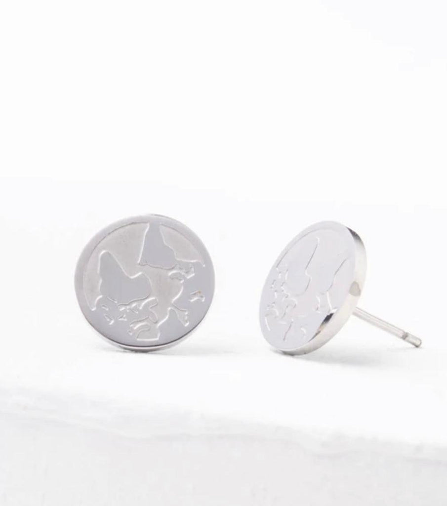 World Silver Stud Earrings, Give freedom & create careers for exploited girls & women!