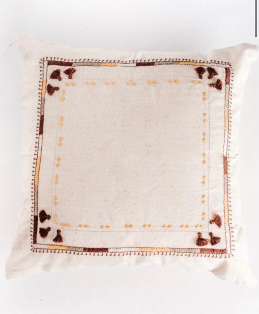 Copy of Hand loomed Organic cotton embroidered Pillow, Eco-Friendly, Fair Trade