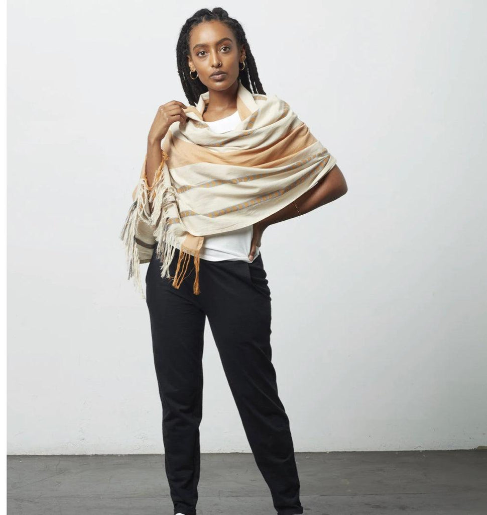 Gold Cotton Scarf/ Shawl - Help Break the Cycle of Poverty!