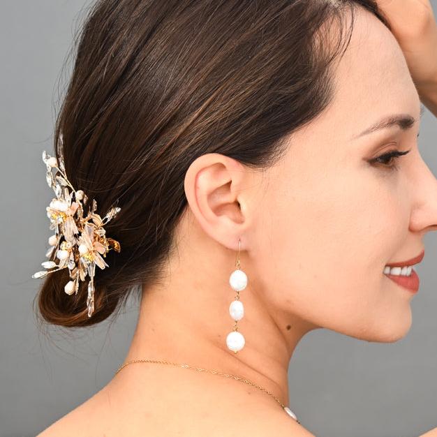 Gold Crystal and Zircon Hair Clip - Give Freedom to Women!