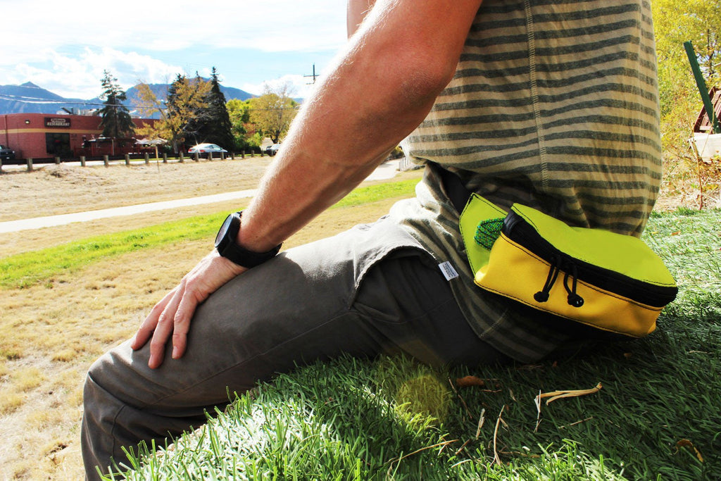 hipster hip pack worn on waist upcycled colorful versatile fanny pack