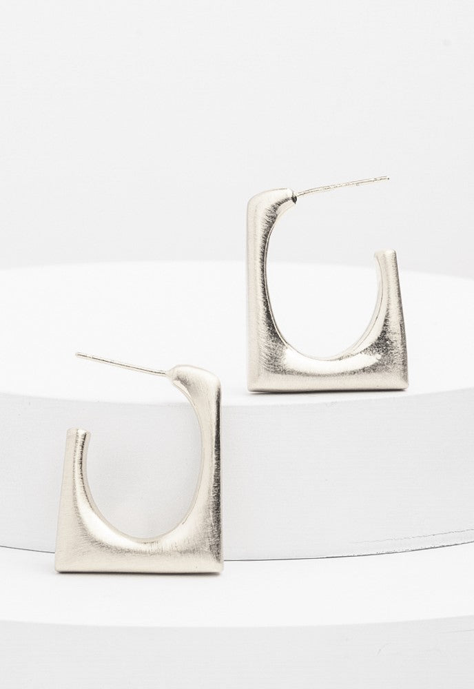 Geometric Square Hoop Earrings in Silver, Gives Women Freedom!