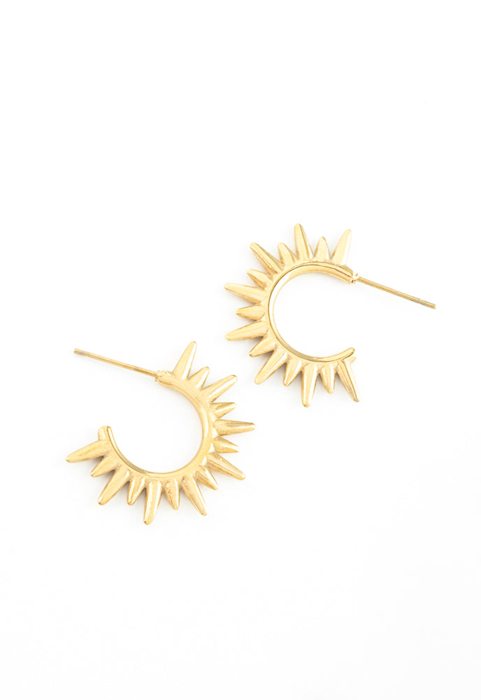 Gold Star Hoop Earrings