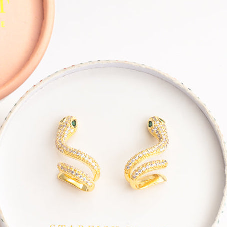 Gold Snake Earrings - Supports Women Survivors