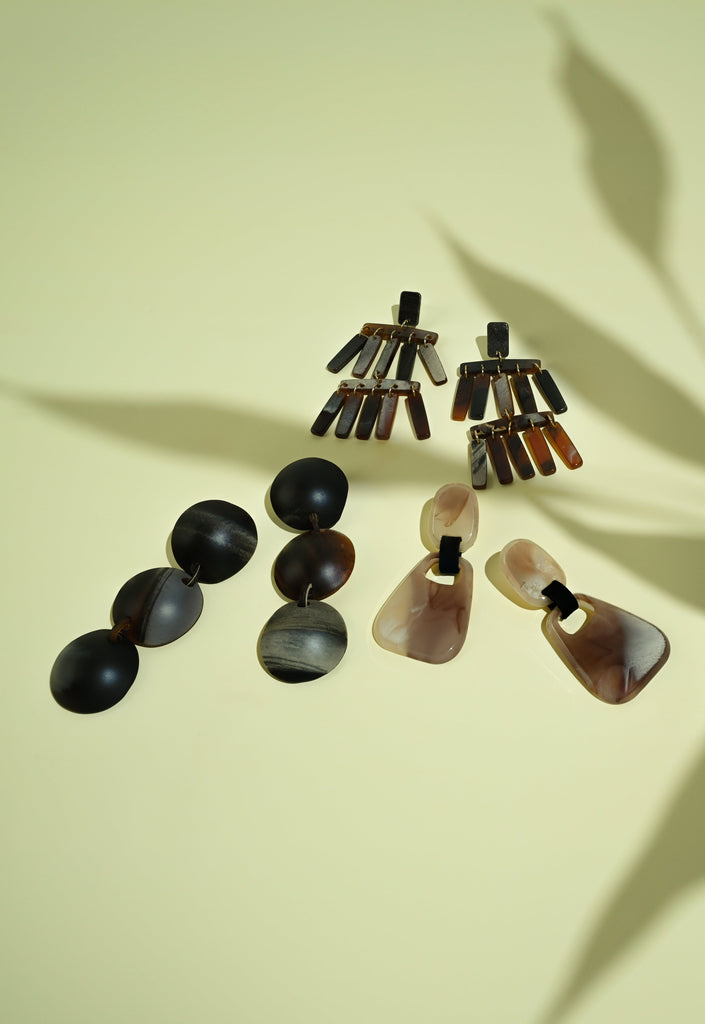 Circle Drop Marbled Earrings - Supports Women Survivors