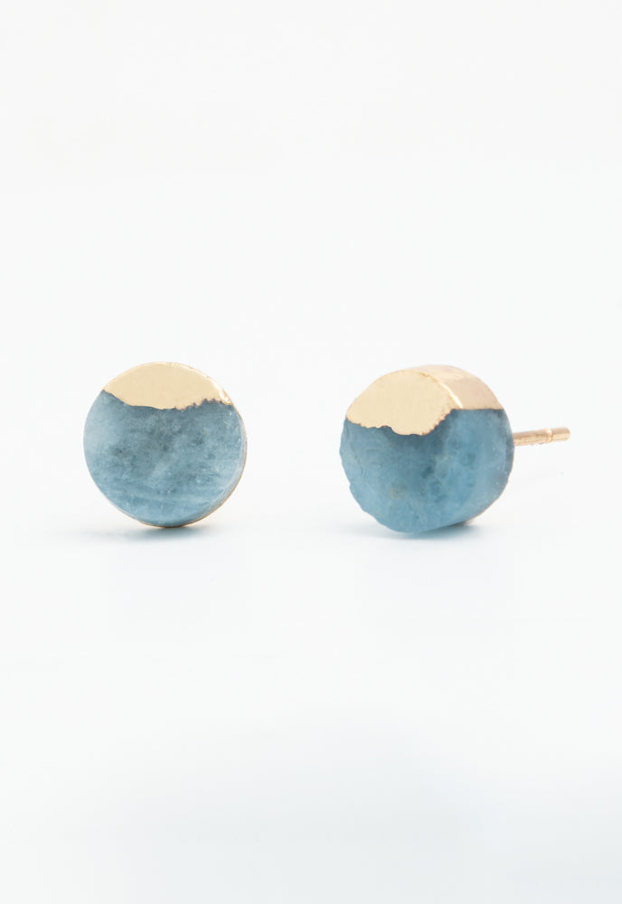 Gold and Apatite Horizon Stud Earrings, Gives Freedom to Women!